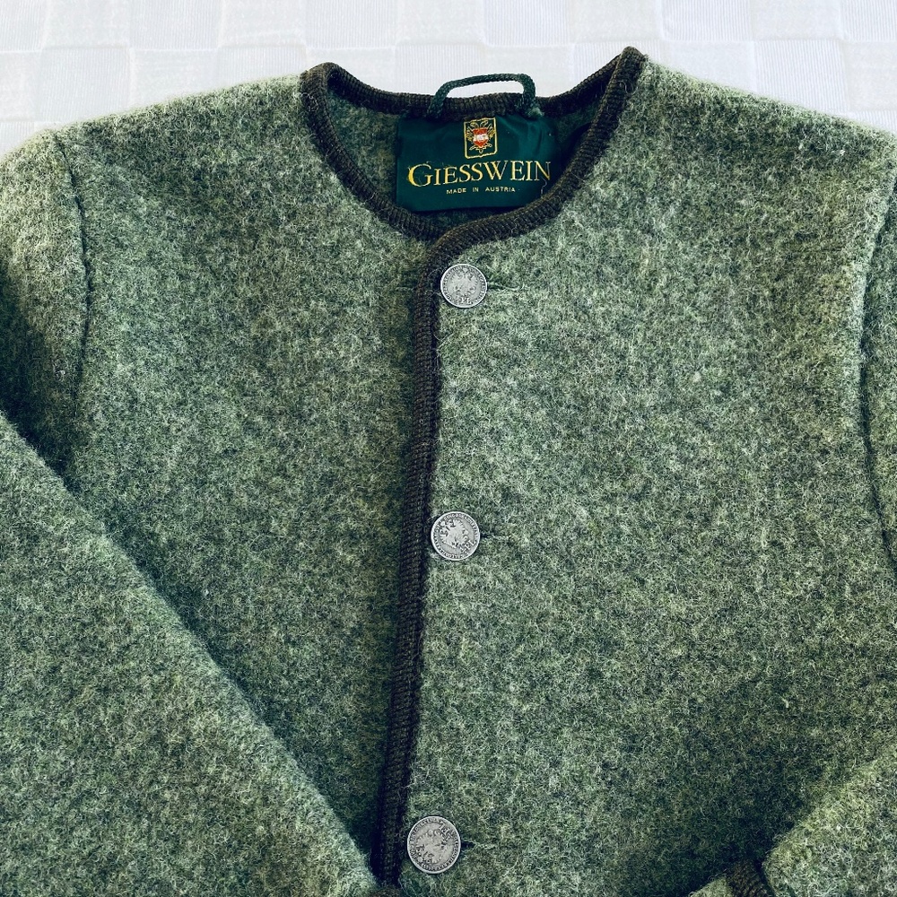 Giesswein Boiled Wool Sweater Jacket Size Youth 12